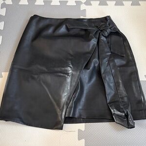 Aritzia Black Wrap Mini Skirt